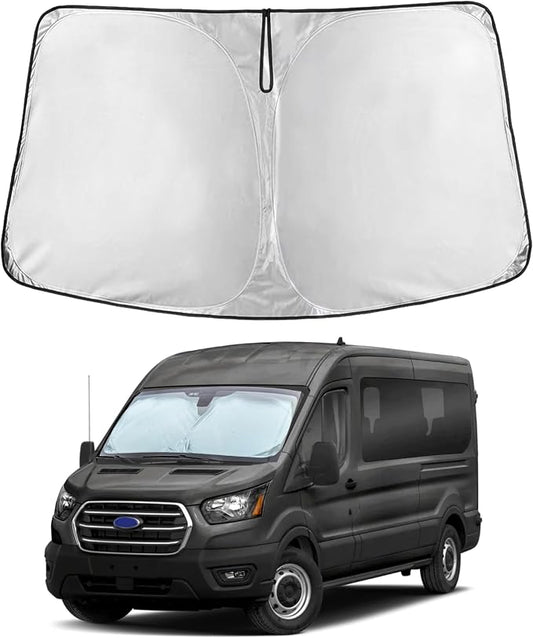 EcoNour Windshield Sunshade Compatible for Ford Transit 2015-2024 2025 2026, Wagon XL,Wagon XLT Cargo Vehicle,Connect Van XL Sun Visor for Front Window Sun Cover, Heat Protector, Car Accessories by EcoNour