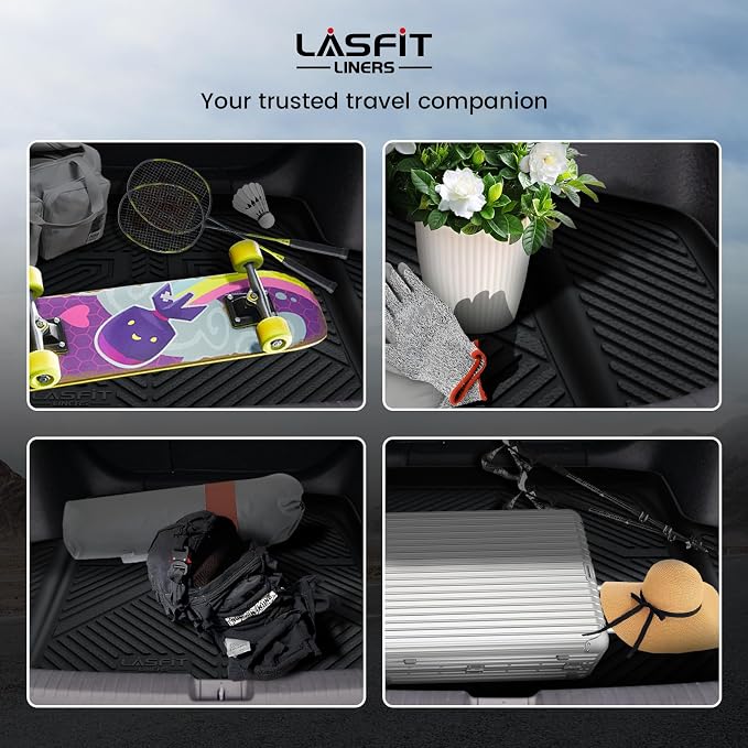 LASFIT Trunk Mat for Honda Accord Seden 2026 2025 2024 2023 2022 2021 2020 2019 2018 (Gasoline & Hybrid), All Weather TPE Custom Fit Accord Trunk Liner Trunk Tray Cargo Liner Accessories, Black - Image 7