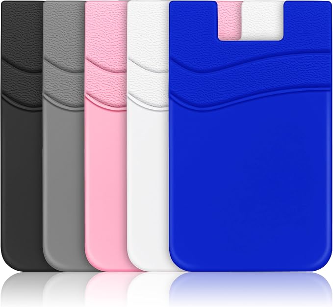 SHANSHUI Phone Card Holder, Phone Wallet Stick on Business Card Holder Pocket Compatible for iPhone 11 Pro and Most Smartphones - 5PCS by SHANSHUI