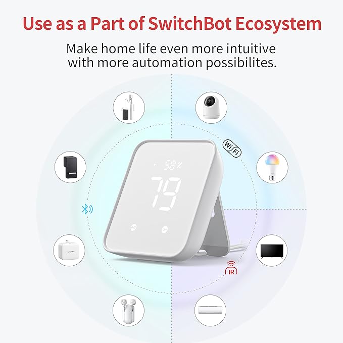 SwitchBot Hub 2 (2nd Gen), Work as a WiFi Thermometer Hygrometer, IR Remote Control, Smart Remote and Light Sensor, Link SwitchBot to Wi-Fi (Support 2.4GHz), Alexa, Google Home, Apple Home Compatible - Image 6