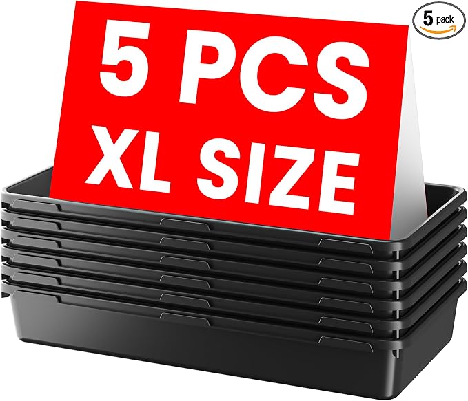 A-LuGei【X-Large Size【5 Pcs】 Tool Box Organizer Tray Divider【Single Size】 Desk Drawer Organizer Bin, Garage Organization and Storage Toolbox for Rolling Tool Chest Cart Cabinet WorkBench Part Widget by A-LUGEI