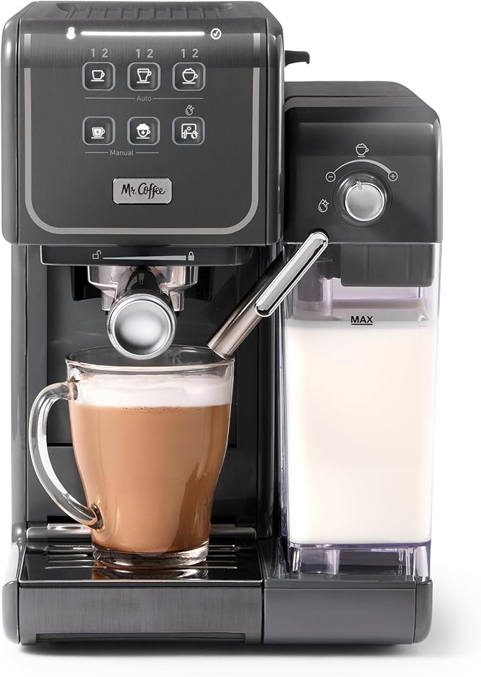 Mr. Coffee One-Touch CoffeeHouse+ Espresso, Cappuccino, and Latte Maker Home Coffee Machine with 19-Bar Italian Pump, and Milk Frother Ideal for Latte, Espresso, and Coffee Lovers - Image 4