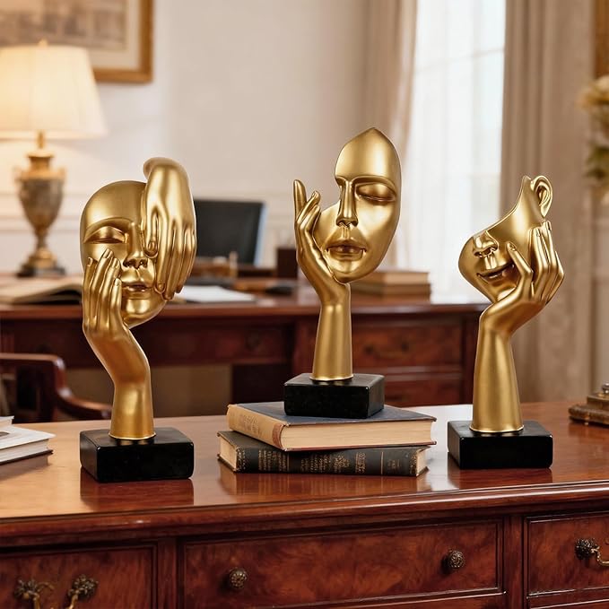 3 Pcs Thinker Statue,Modern Home Sculptures,Figurine for Bookshelf1 - Image 3