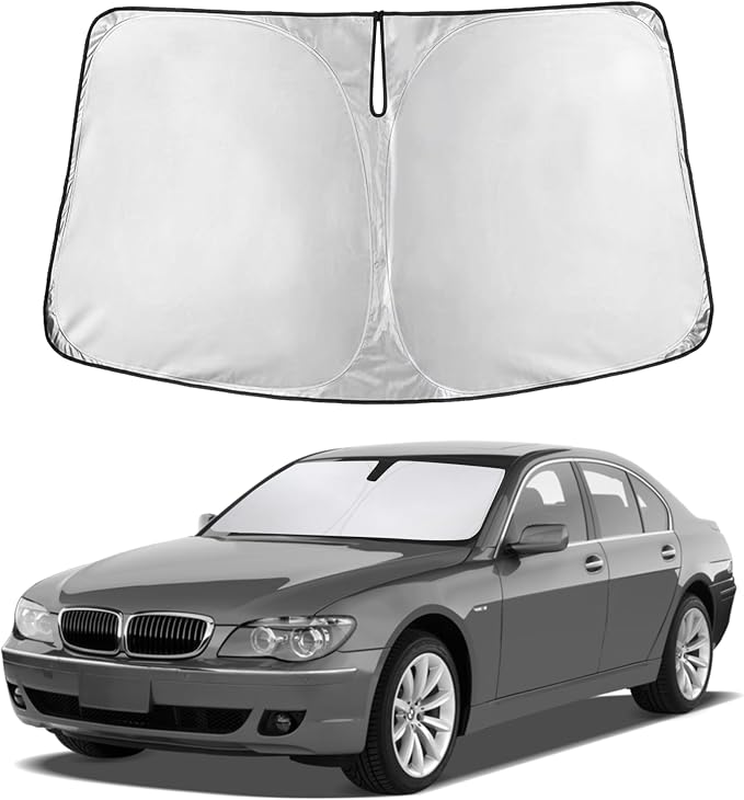 EcoNour Windshield Sunshade Compatible for BMW 7 Series 2001-2006, 2007, 2008, Sun Visor for Front Windshield & Window Sun Shade Cover, UV Heat Blocker & Protector, Car Accessories by EcoNour