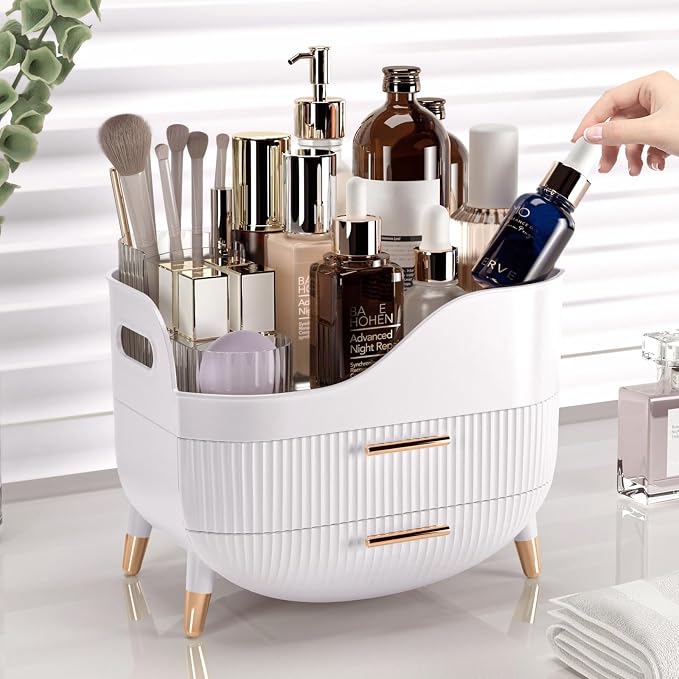 Pajiriona Makeup Organizer with Drawers,Skincare Organizer for Vanity,Storage Box with Handle,Large Cosmetic Display Case for Dresser, Bathroom Countertop - Image 4