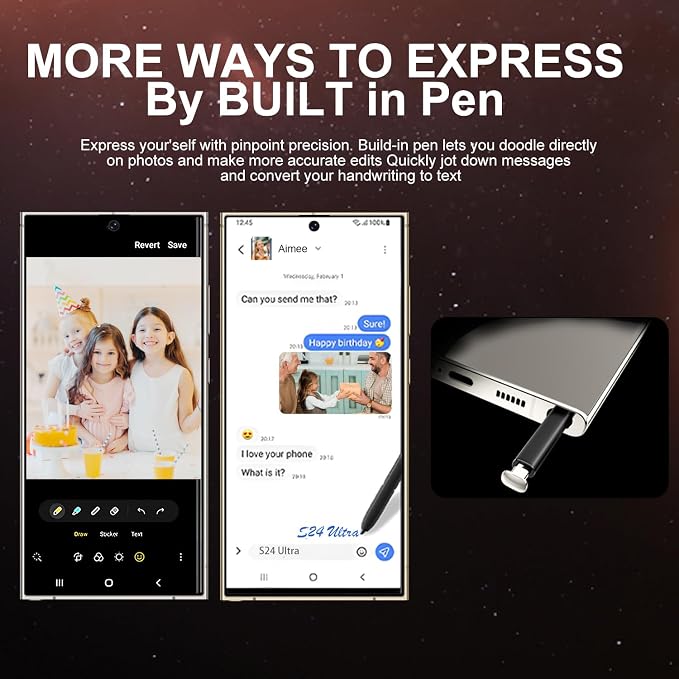S24 Ultra Unlocked Cell Phones Smartphone with Built-in Pen 8+256GB Android 13 Phones 6.8" HD Screen Dual SIM 108MP+48MP Camera (Titanium Grey) - Image 5