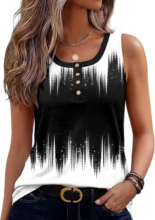 Zeagoo Womens Tank Tops Summer Sleeveless Tops Loose Button Henley Shirts Crew Neck Dress Casual 2026 Clothes by Zeagoo