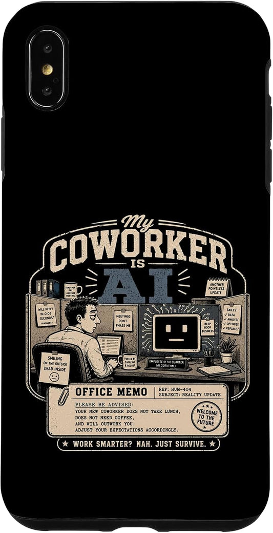My Coworker is AI Office Humor Funny Workplace Replacement Case for iPhone Xs Max by Unknown