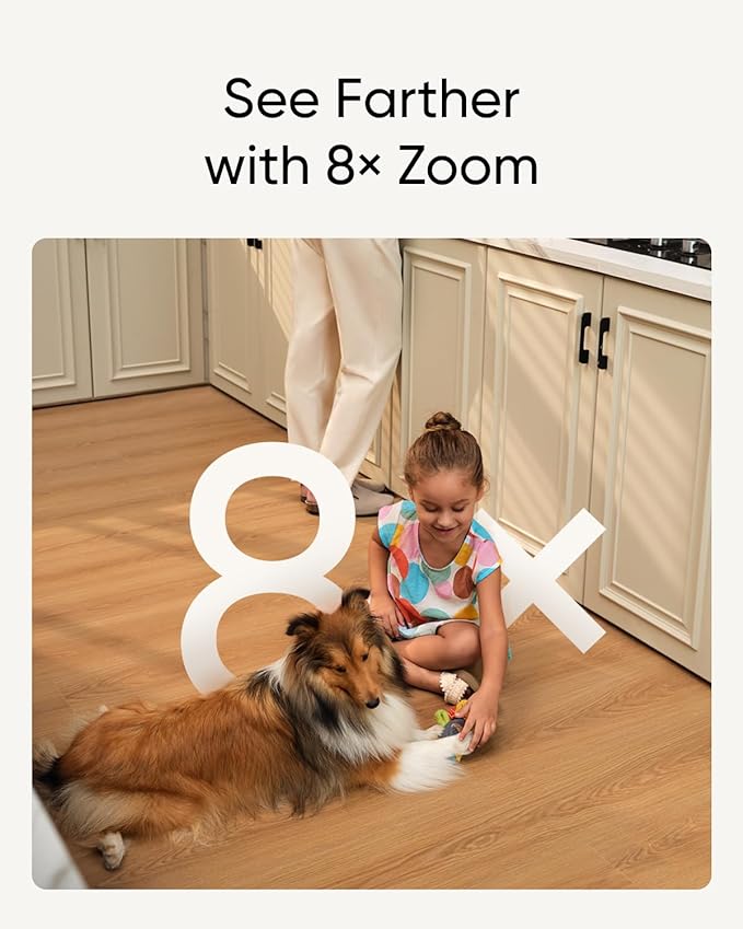 eufy Security 4K Indoor Cam S350, No Subscription, Dual Cameras, 8× Zoom, 360° Coverage, Works as a Pet Camera, Nanny/Senior/Baby Monitor, AI Auto-Tracking, Human/Pet/Cry Detection, 2.4/5 GHz Wi-Fi - Image 4