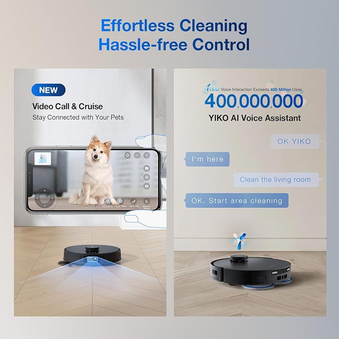 ECOVACS DEEBOT T30S AI Care Robot Vacuum and Mop, 11000Pa, TruEdge Adaptive Edge Mopping, ZeroTangle, AI Instant Re-mop, Hot Water Mop Washing, Self-Emptying & Refilling, Obstacle Avoidance - Image 7