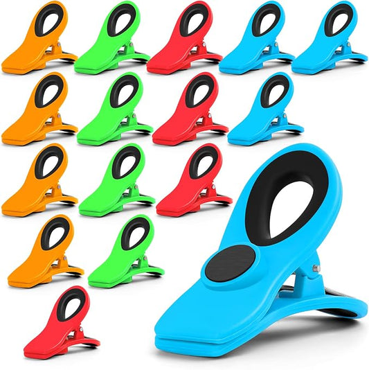 JETMORE 16 Pack Chip Clips Bag Clips, Multicolor Magnetic Chip Clip by Jetmore