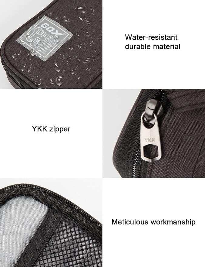 GOX Cable Organizer Pouch – Case for Chargers and Cords, Cord Organizer Travel Black, Small Cable Organizer Bag for Earbuds & Tech Accessories(Black) - Image 8