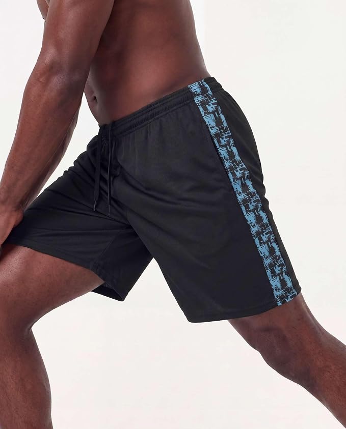 5 Pack Men's Mesh Shorts Athletic Basketball Sports Gym Workout Pockets | Cooling Moisture-Wicking, 9", Long, Quick-Dry, Breathable, Elastic Drawstring Waistband. Running, Exercise, Soccer, Training. - Image 7