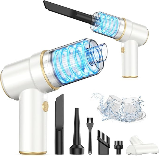 KMM Handheld Car Vacuum Cleaner, 9000PA Vacuum Cleaner & Air Duster, 120W High Power Vacuum Portable Cordless, Hand Held Vacuum Rechargeable with Multi-Nozzles & LED Light for Home, Car, Office by KMM