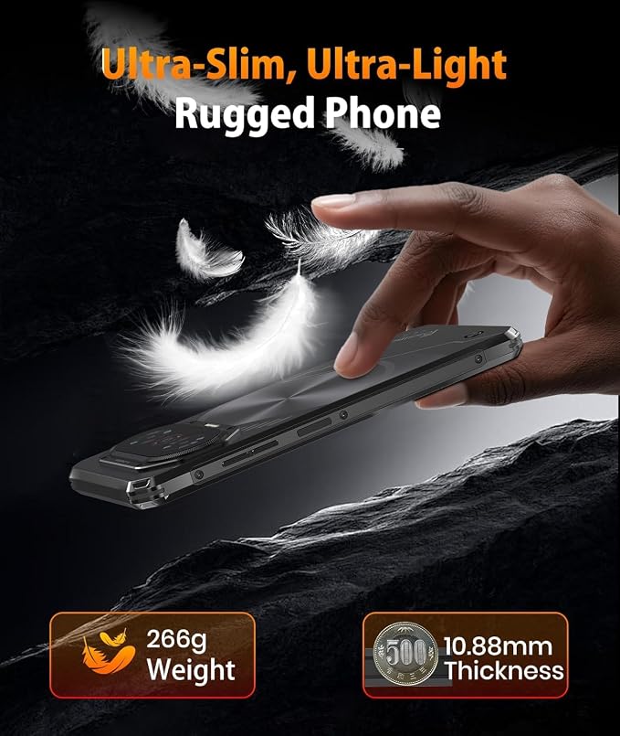 FOSSIBOT F114 28GB+256GB Rugged Phone-120Hz+6.67" Gorilla Glass, Slim 10.8mm Cell Phone Unlocked, Android 15 Waterproof Smartphone, 50MP AI Camera, 5000mAh Dual SIM 4G T-Mobile/NFC/IP68/IP69K(2026) - Image 5