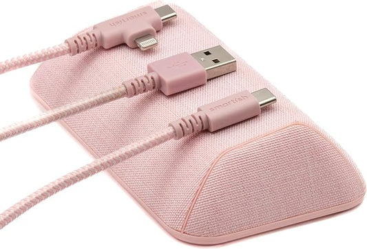 Smartish® Magnetic Cord Holder - Bigger Cable Wrangler Organizer with Magnet Clips for Charger Management on Desktop, Nightstand - Holds 6+ Cables - I'm Blushing by Smartish-PhoneCasesandStuff
