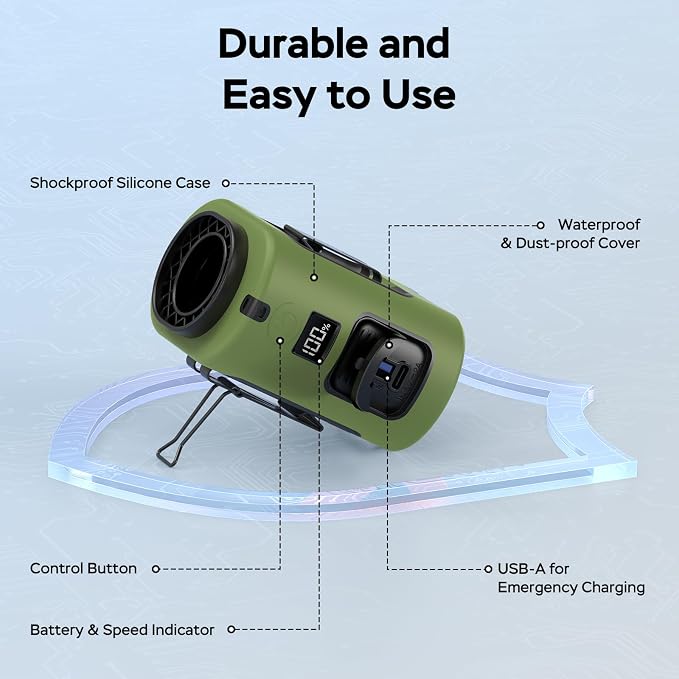 AMACOOL Mini Portable Waist Fan Clip on, Gifts for Father Him Men Dad Husband, 13000RPM Rapid-Cooling Personal Neck Fans, Wearable Shirt Belt Fan for Women Men Outdoor Work Jobsite Travel Camping - Image 7