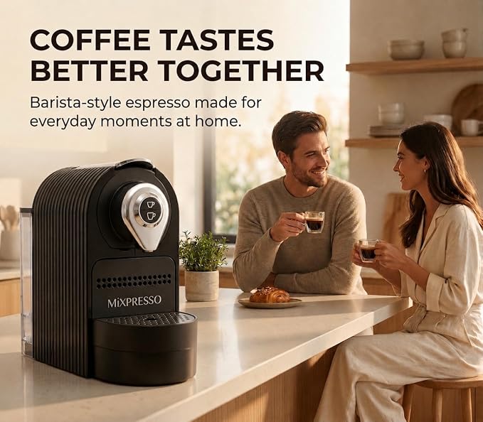 Mixpresso Espresso Machine, Compatible with Nespresso OriginalLine Capsules | 1400W single serve coffee maker with one-touch operation, 19-bar Italian pump and 27oz water tank, black - Image 5
