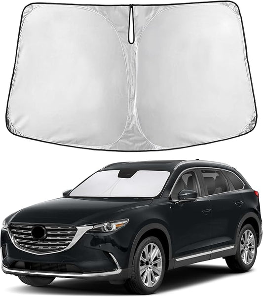 EcoNour Windshield Sunshade Compatible for Mazda CX-9 2016-2024 2025 2026, Sun Visor for Front Windshield & Window Sun Shade Cover, UV Heat Blocker & Protector, Car Accessories by EcoNour