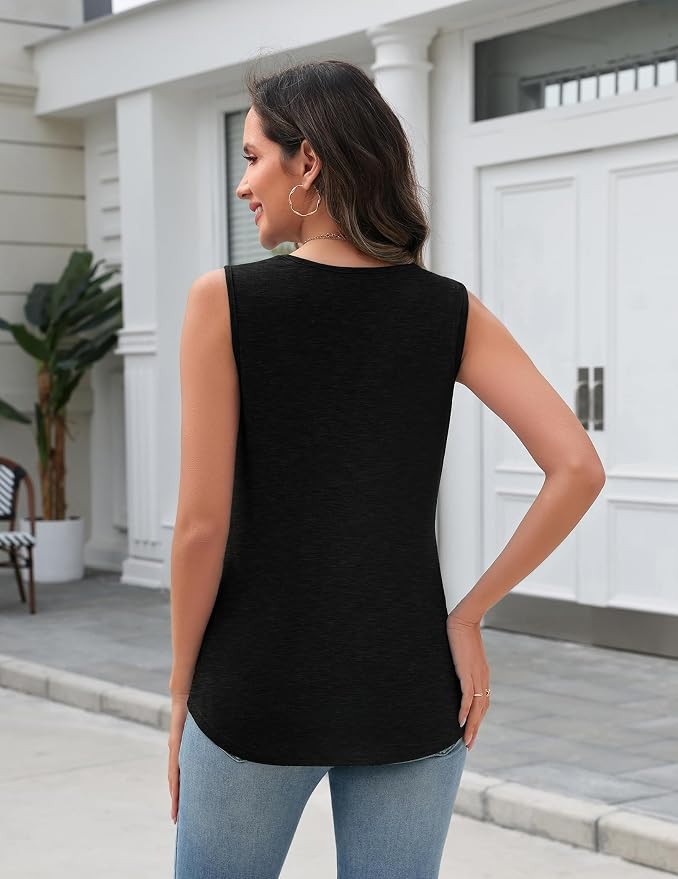 Zeagoo Tank Top for Women V Neck Loose Fit Sleeveless Summer Tops Business Casual Outfits Dressy Blouses Shirts - Image 3