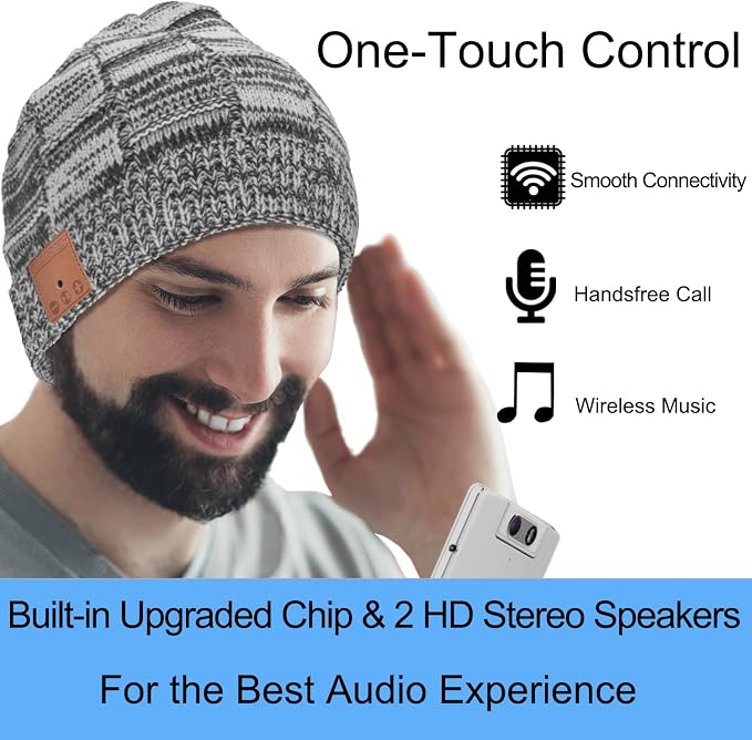 Bluetooth Beanie Hat Headphones Unique Tech Gifts Stocking Stuffer - Image 4