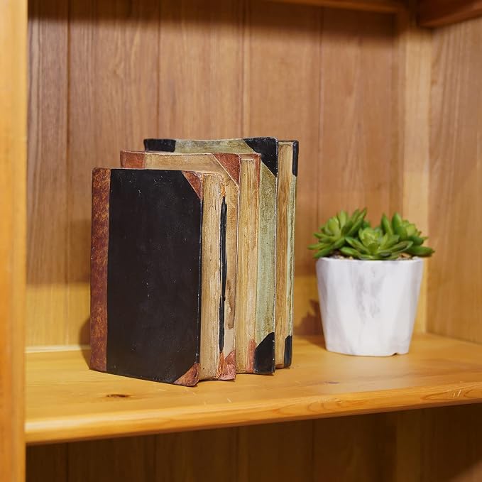 Guichifun Decorative Books Home Decor Clearance - Resin Retro Classical Fake Books Faux Books Decoration Fall Decor Gifts for Men Coffee Table Shelf Decor for Living Room Decor 5.5 * 4.5 * 7.5 Inch - Image 8