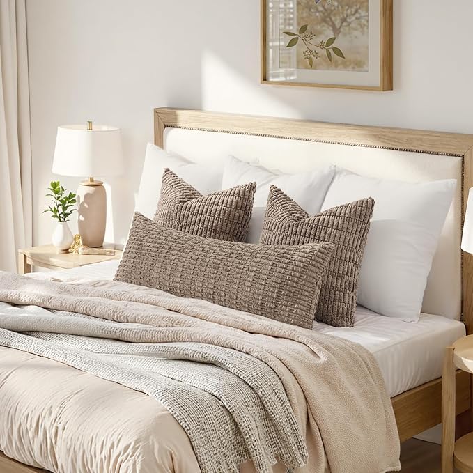 MIULEE Pack of 1 Light Brown Long Body Lumbar Decorative Throw Pillow Cover 14x36 Inch for Bed Couch Sofa Living Room Soft Boho Pillow Cover Modern Farmhouse Home Decor - Image 2