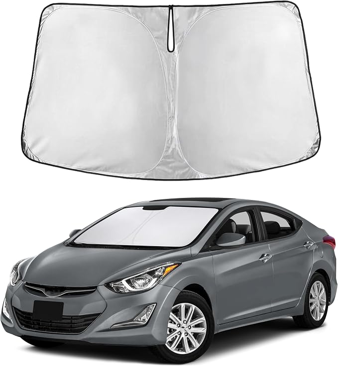 EcoNour Windshield Sunshade Compatible for Hyundai Elantra 2011-2014 2015 2016, Sun Visor for Front Windshield & Window Sun Shade Cover, UV Heat Blocker & Protector, Car Accessories by EcoNour