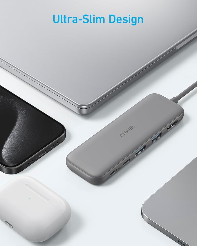 Anker USB C Hub, 5-in-1 USBC to HDMI Splitter with 4K Display | 85W Max PD, 1 Powered USB-C 5Gbps & 2 Powered USB-A 3.0 5Gbps Data Ports, for MacBook Pro, MacBook Air, Dell and More (Grey) - Image 6