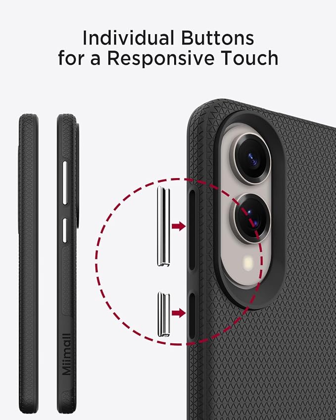 Miimall Slim ＆ Rugged for Samsung Galaxy S25 Edge 5G Case, 10FT Military Grade Drop Protection, Anti-Slip Grip Anti-Scratch Thin Heavy Duty Shockproof Cell Phone Case for Samsung S25 Edge 5G, Black - Image 4