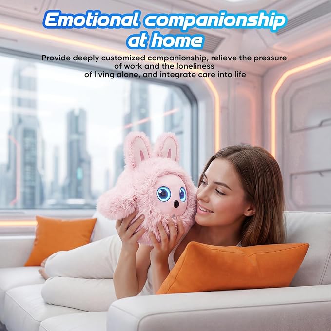 CVCBSER Smart Ai Companion Robot Cute Pet, Desk Robot Voice Chat gpt Emotional Interaction, Richness Expressiveness Ai Pet Robot for Adults Chat (Pink Face) - Image 4
