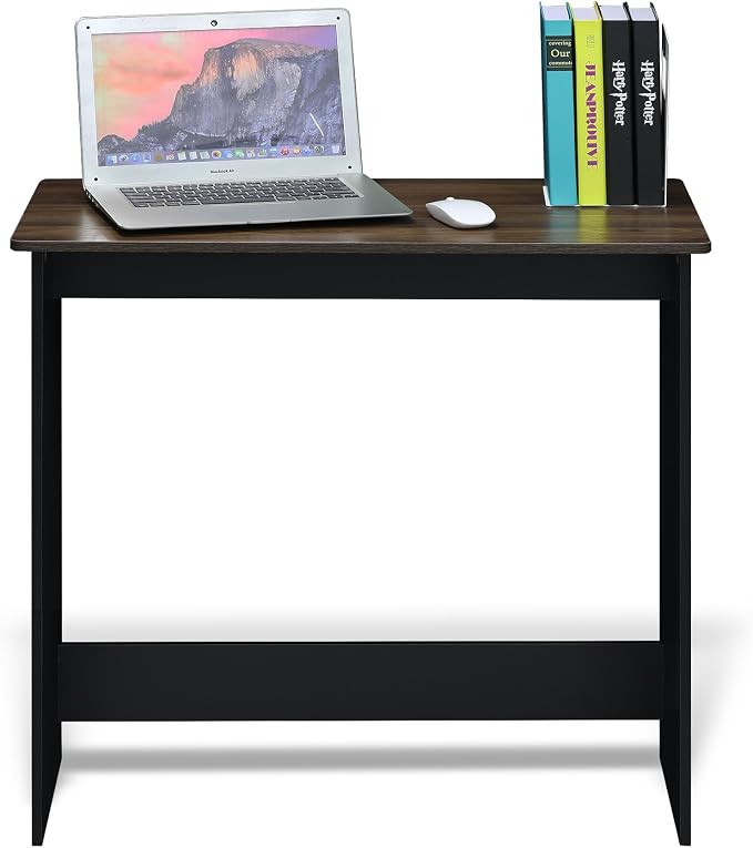 Furinno Simplistic 31-Inch Rustic Brown Computer Desk, Small Office Desk, Rectangular Home Office Desk with Drawers, Gaming Desk for Home Office, Bedroom, Study Room, Brown Walnut - Image 4