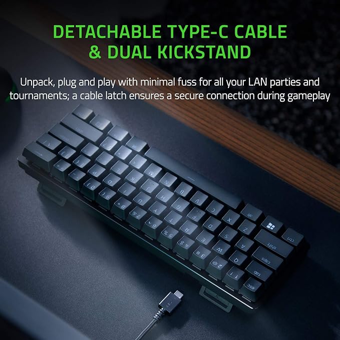 Razer Huntsman Mini 60% Gaming Keyboard, Linear Optical Switches, Black | Aluminum Top Frame, Chroma RGB Lighting, PBT Keycaps, Onboard Memory, Snap Tap - Image 4