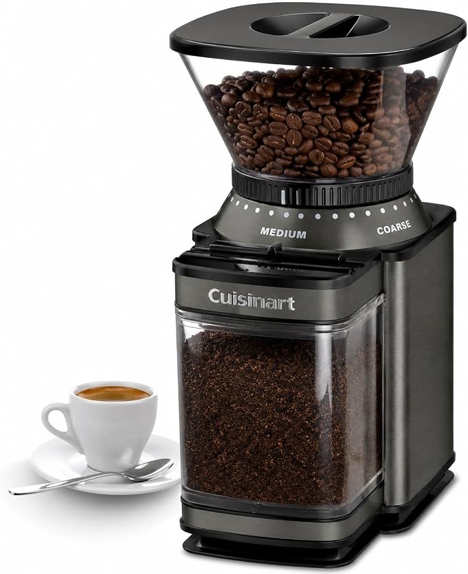 Cuisinart Coffee Grinder, Electric One-Touch Automatic Burr Coffee Grinder with 18-Position Grind Selector, Cup Size Selector for 4 – 18 Cups, Black Stainless Steel by Cuisinart