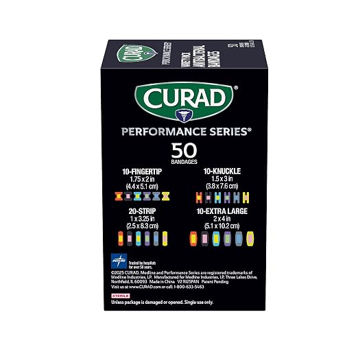 CURAD Performance Series Antibacterial Bandages, Extreme Hold Adhesive Technology, Finger & Knuckle Bandages, Flexible Fabric, Variety Pack with Assorted Sizes & Colors, 50 Count - Image 4