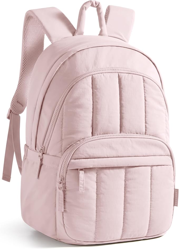 BAGSMART College Laptop Backpack,Cute Travel Backpack for Women,Quilted Computer Bookbag by BAGSMART