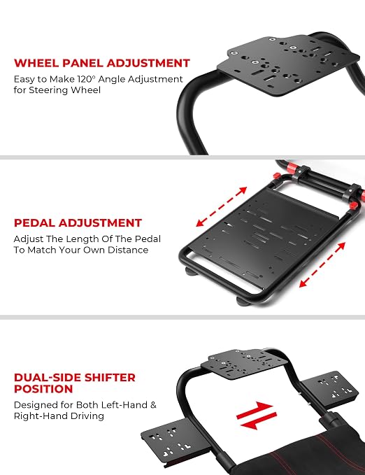RACGTING Racing Simulator Cockpit for G920 G29 G923, Foldable Racing Simulator for Thrustmaster T248X T248 T300 T150 458 TX PS5 PS4 PC (Black) | 90% pre-assembled , Quick assembly , Space-saving Storage , Sturdy steel frame , For apartments & living rooms - Image 4