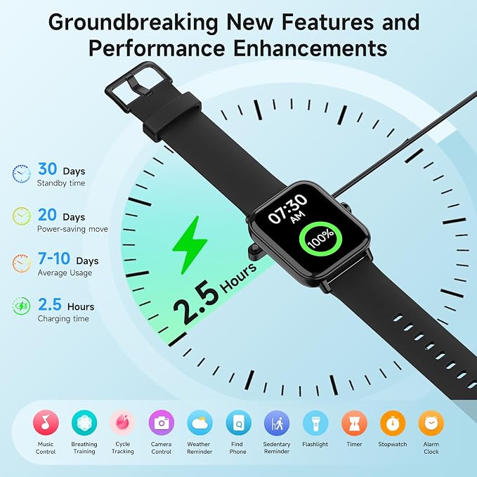 Smart Watches for Men Women, Alexa Built-in, 1.8" Smartwatch with Heart Rate/SpO2/Sleep/Stress, IP68 Waterproof Fitness Tracker with Bluetooth Call (Answer/Make), 101+ Sports Modes, for Android iPhone - Image 7
