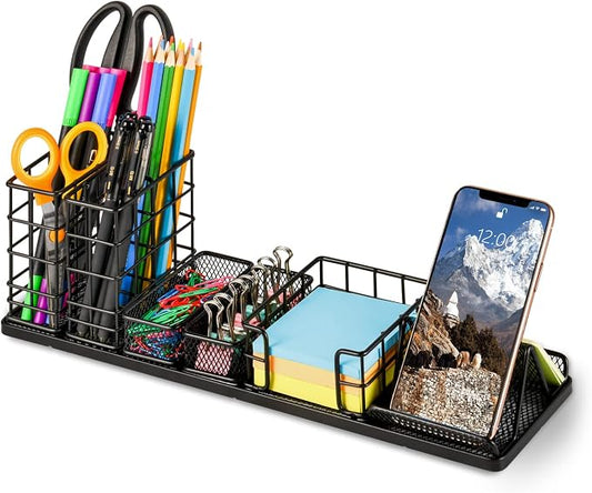 Topwey Pen Holder for Desk, Rotating Pencil Holder, Cup Holder for Desk Office, Pen Organizer in Black (Jet Black) by Topwey
