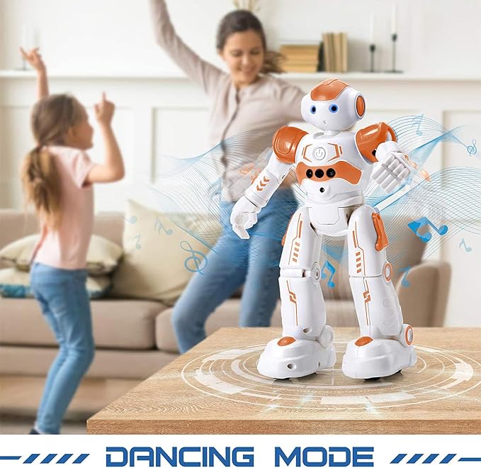 KingsDragon RC Robot Toys for Kids, Gesture & Sensing Programmable Remote Control Smart Robot for Age 3 4 5 6 7 8 Year Old Boys Girls Birthday Gift Present,Orange - Image 5