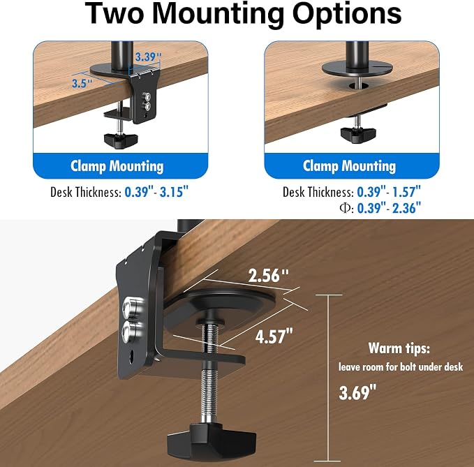 MOUNTUP Quad Monitor Stand, 4 Monitors Desk Mount for 17 to 32 inch Computer Screens, Fully Adjustable Stacked Mount with Tilt Swivel, 4 Heavy Duty Monitor Mount, Holds up to 17.6lbs per Arm - Image 6