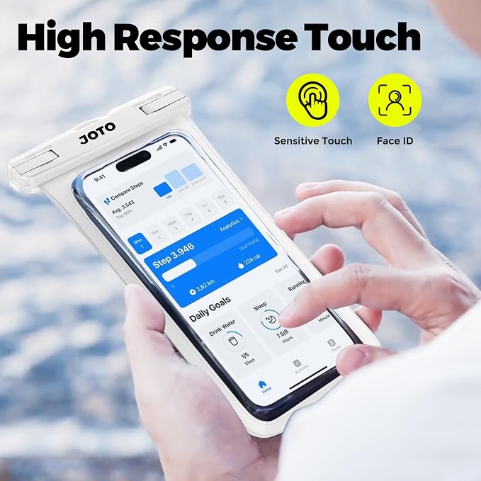 JOTO Up to 7" Universal Waterproof Phone Case for iPhone 17 Air 16 15 14 13 12 11 Plus Pro Max, IPX8 Cellphone Dry Bag XR X SE, Galaxy S23 S22 S21 S20+ S20 S10 Plus Note, Pixel -White - Image 6