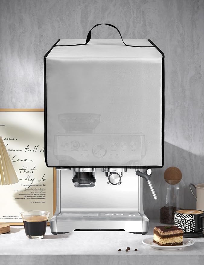 Espresso Machine Cover for BES870XL/ BES880BSS/BES876BSS Coffee Maker | Latte Maker Cover,Heavy Duty Heat-Resistant Waterproof Nylon Case for Espresso Machine (Silver) - Image 3