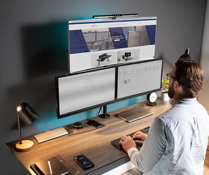 VIVO Triple LCD Monitor Desk Mount Stand Heavy Duty and Fully Adjustable, 3 Screens up to 30 inches STAND-V003T - Image 2