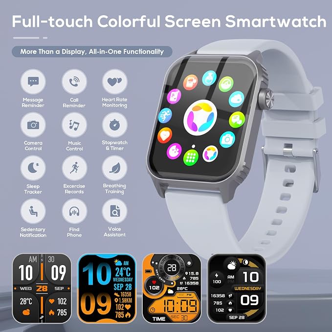 TRAUSI Smart Watch for Men, 120 Sports Modes Smartwatch with 1.83" HD, Heart Rate/Sleep Monitor, Bluetooth Call/Music Control, IP67 Waterproof/Alexa Built-in Fitness Watch for iPhone/Android (Gray) - Image 2