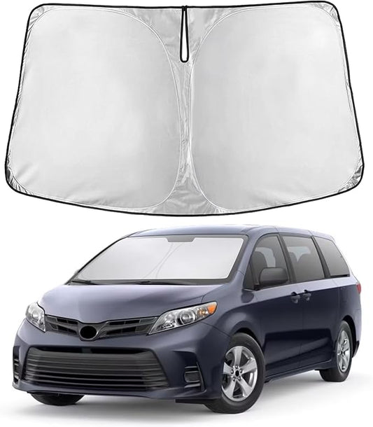 EcoNour Windshield Sunshade Compatible for Toyota Sienna 2011-2018 2019 2020, L, LE, SE, XLE, Limited Premium,Sun Visor for Front Window Sun Shade Cover, UV Heat Blocker & Protector, Car Accessories by EcoNour