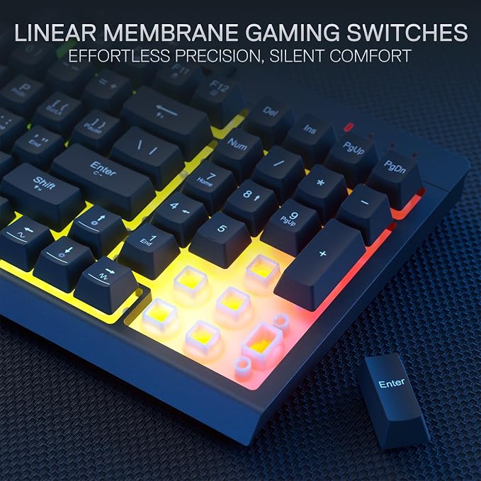 Redragon K515 PRO Shiva RGB Wireless Membrane Gaming Keyboard, 98 Keys Mechanical-Feel Keyboard w/Smooth Linear Switch, On-Board Macro & Multimedia Keys, Detachable Wrist Rest, Software Supported - Image 5