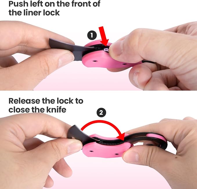 FUNBRO Cute Box Cutter Small Pocket Knife Gadgets | Pink Keychain Knife Stocking Stuffers Gifts for Mom, Womens Christmas Gift for Her - Image 5