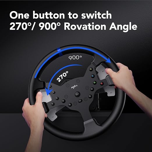 PXN V99 Force Feedback Racing Wheel, with Pedals and Shifter | Detachable 270°/900° Steering Wheel, Hall Pedals & H-Shifter - for PC, Xbox Series X|S, Xbox One, and PS4 - Image 4