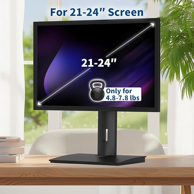 Vesa Monitor Stand with Spring-Adjustable Height, Swivel, Tilt, Rotation Vesa Stand, Compatible with Monitors Within 27 inch and Weighing Between 4.8-7.8lb (Black, Only for 4.8-7.8 lb Monitor) - Image 3